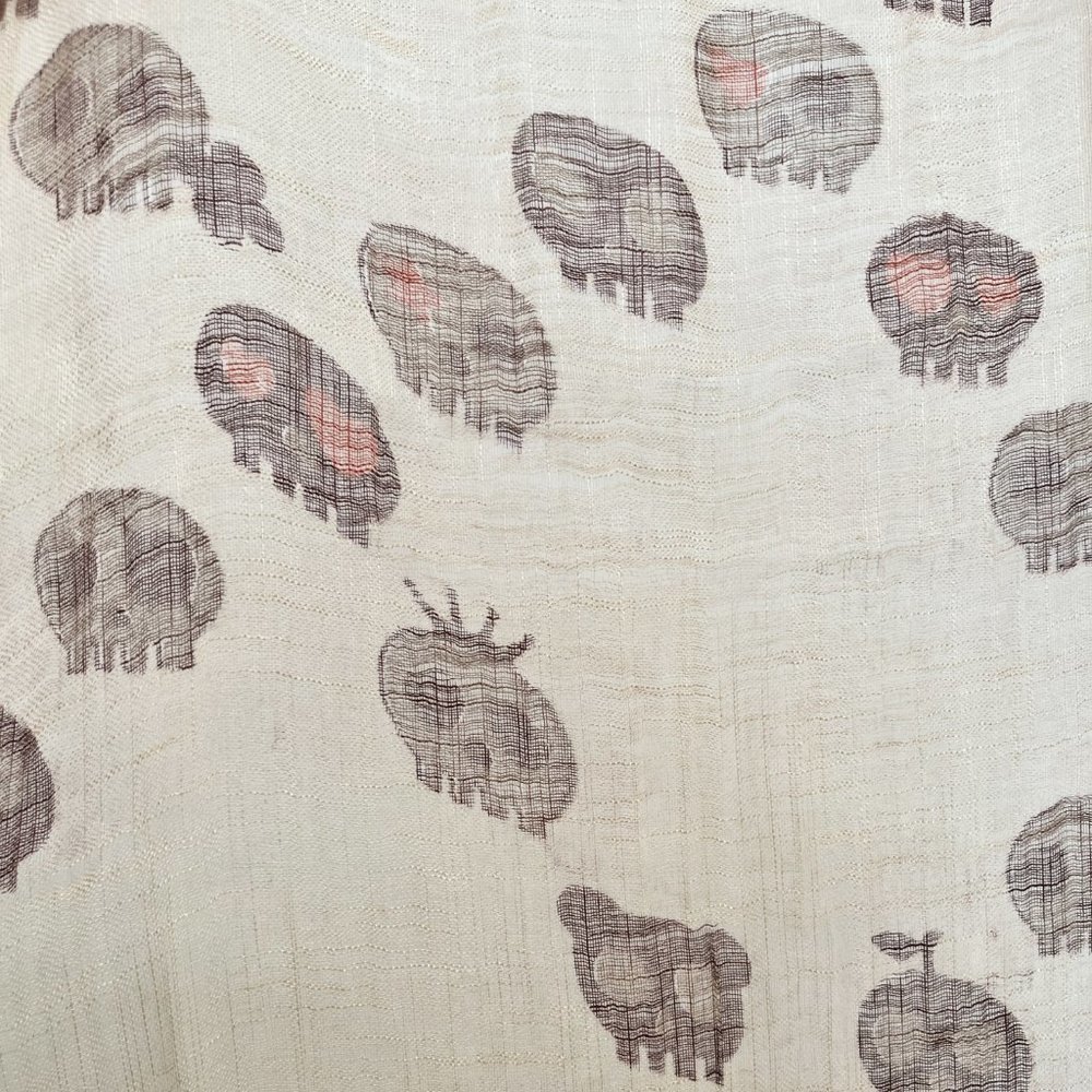 100% Linen Skull Scarf - Picture 6 of 10